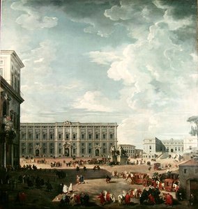 Kilátás a Piazza del Quirinale-ra, Róma alkotó: Giovanni Paolo Pannini