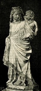 Madonna és gyermek, Giovanni Pisano (kb. 1240-1320) szobra, Prato katedrális, Toszkána, Olaszország, Le cento citta d