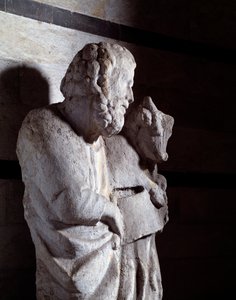 Lukács evangélista (márványszobor, 1306 körül) alkotó: Giovanni Pisano
