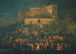 Mozzatore ünnepe a Palazzo Rospigliosi kertjében 1740-ben, 1740 körül alkotó: Giovanni Reder