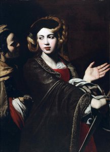 Judit a Holofernész fejével, Ricca, Giovanni (1603-1656 körül). Olaj, vászon, méret: 103x76, kb 1637-1640, Egyházmegyei Múzeum, Salerno alkotó: Giovanni Ricca