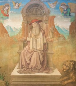Saint Jerome Enthroned (tempera a panelen)