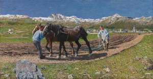 Szántás alkotó: Giovanni Segantini