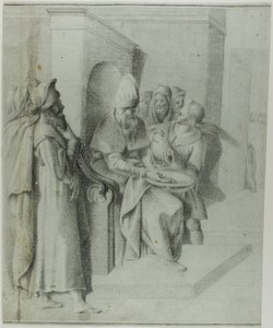 Pilátus kezet mos, Krisztust elvezetik: bal rész alkotó: Giovanni da Bologna