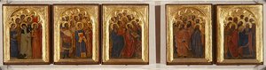 Predella, Szentek, szüzek és mártírok poliptichonja (tempera, tábla) alkotó: Giovanni da Milano
