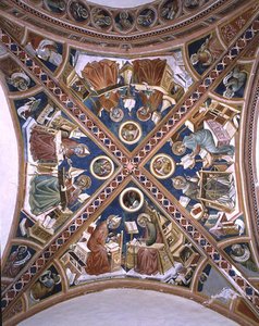 Az orvosok a templomban, az evangélisták és a nyolc próféta, a kápolna boltozatáról (freskó) alkotó: Giovanni di Corraduccio