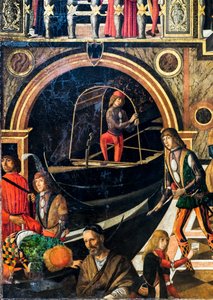 Benvegnudo da San Polo lányának csodálatos gyógyulása a kereszt ereklyéjének köszönhetően, 1502 körül (olaj, vászon)