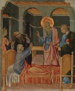 Szent János evangélista felemeli Drusianát, kb. 1460. alkotó: Giovanni di Paolo