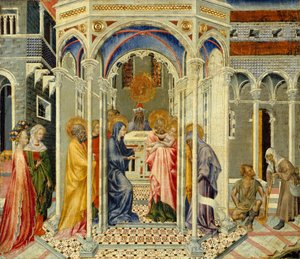 Krisztus bemutatása a templomban, kb. 1435. alkotó: Giovanni di Paolo