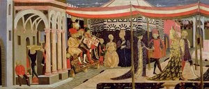 Az Adimari Cassone eleje, a bal oldali rész részlete, 1450 körüli tempera a 80304 panel részletén
