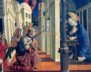 Girolamo di Giovanni camerinói angyali üdvözlet (kb. 1449-1473), részlet, kb. 1460 alkotó: Girolamo Giovanni