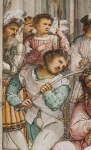 Középhajó, negyedik déli szakasz, Töviskoronázás, Girolamo Romanino alkotó: Girolamo Romanino