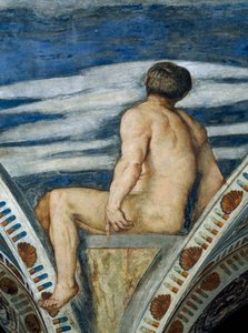 Férfi akt, Girolamo Romanino freskóinak részlete (kb. 1484-1559 után), Bernardo Clesio megrendelője