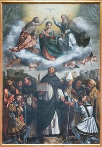 A Szűzanya és Szent Domonkos megkoronázása alkotó: Girolamo Romanino