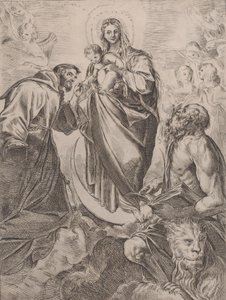 A Szűzanya Szent Jeromossal és Ferenccel, 1660-80. alkotó: Girolamo Rossi