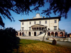 Villa Medicis (Villa Medicea); Kilátás a Villa Ambra a Poggio a Caiano-ra - Kilátás a Villa Ambra a Poggio a Caiano-ra