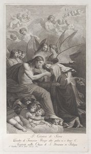 Krisztus szent seregét adja a térdelő Sienai Szent Katalinnak..., 1750-1812.