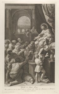 Szent Jób a jobb oldalon ülve fogadja a nép ajándékait..., kb. 1760-1800.