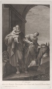 Szent József, aki a gyermek Krisztust viszi az Egyiptomba tartó járaton, 1760-1800.