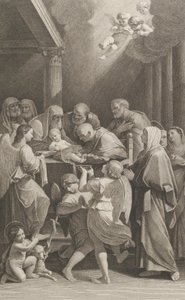 Krisztus körülmetélése, az őt körülvevő férfiak, nők és angyalok csoportja, a..., kb. 1760-1800.