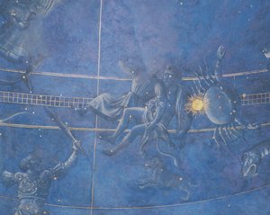 A Nap útja a csillagokon keresztül 1442. július 4-én éjjel, Ikrek és Rák részlete, az oltár feletti fekvésű fekhelyről, 1430 körül (85088. részlet) alkotó: Giuliano dArrighi Pesello
