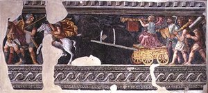 Egy diadaljelenet részlete (freskó) alkotó: Giulio (school of) Romano