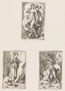 Mercurius, a Bolygókból, 6. tábla, 1530-70. alkotó: Giulio Bonasone