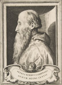 Pietro Bembo bíboros balra néző portréja, 1572. alkotó: Giulio Bonasone