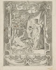 Tantalus beszél Dianával Juno szerelem, haragja és féltékenysége (sorozat címe) Amori sdegni et gielosie di Giunone (sorozat címe) alkotó: Giulio Bonasone