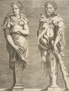 Hercules és Deianira feltételei, kb. 1531-76., kb. 1531-76. alkotó: Giulio Bonasone
