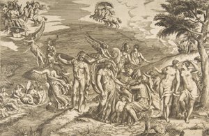 A párizsi ítélet, kb. 1550-60. alkotó: Giulio Bonasone