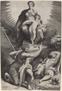 Szent Jeromos látomása alkotó: Giulio Bonasone