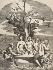 Két tengeri isten négy nimfa kíséretében, 1531-76.