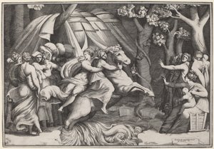 Clelia átkelés a Tiberisben alkotó: Giulio Bonasone after Polidoro da Caravaggio