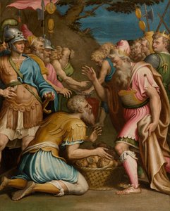 SS Sakramentum kápolna, második szakasz déli oldalon, Giulio Campi, Melkizedek feláldozása 1569
