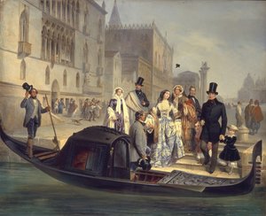 A Tolsztoj család Velencében, 1855 alkotó: Giulio Carlini
