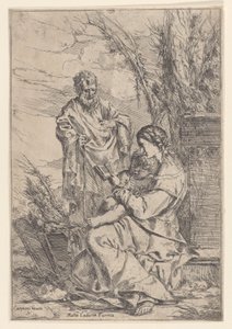 A Szent Család a Szűzanyával könyvet olvas, 1640-60. alkotó: Giulio Carpioni