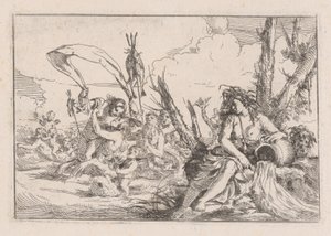 Víz, amelyet egy fa tövében ülő naiád ábrázol..., 1640-60. alkotó: Giulio Carpioni