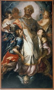 Borromeo Szent Károly dicsőségben (olaj, vászon alkotó: Giulio Cesare Procaccini