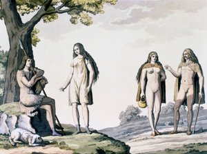 Az ókori németek jelmezei, Giulio Ferrario (1767-1847) ókori és modern viseleteiből metszet