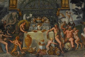 Freskórészlet az Amor és Psyche kamrájából, 1526-1534 alkotó: Giulio Romano