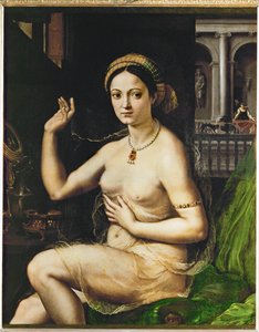 Lady at her toilet (festmény vászonra) alkotó: Giulio Romano