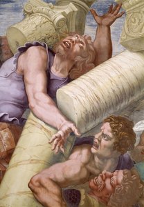 Az óriások bukása (Titánok) (északi fal), részlet. Giulio Pippi de