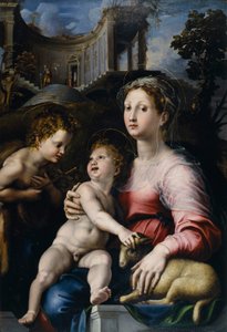 Madonna a gyermekkel és Keresztelő Szent Jánossal alkotó: Giulio Romano