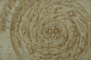 The Stream Oceanus (toll és barna tinta papírra mosással) alkotó: Giulio Romano