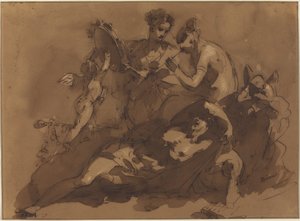 Mitológiai jelenet tengeri istenekkel alkotó: Giuseppe Bernardino Bison