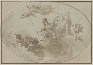 Mennyezeti tanulmány: Béke és háború allegóriája, c. 1800 . alkotó: Giuseppe Bernardino Bison
