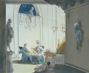 Don Juan és a parancsnok: A bankett (akvarell) alkotó: Giuseppe Bernardino Bison