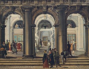 A velencei Marciana Könyvtár bejárata, Giuseppe Bernardino Bison (1762-1844), Olaszország alkotó: Giuseppe Bernardino Bison