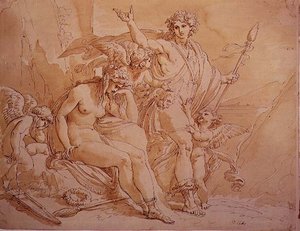 Bacchus és Ariadne, 1780 (tinta és mosás papíron)